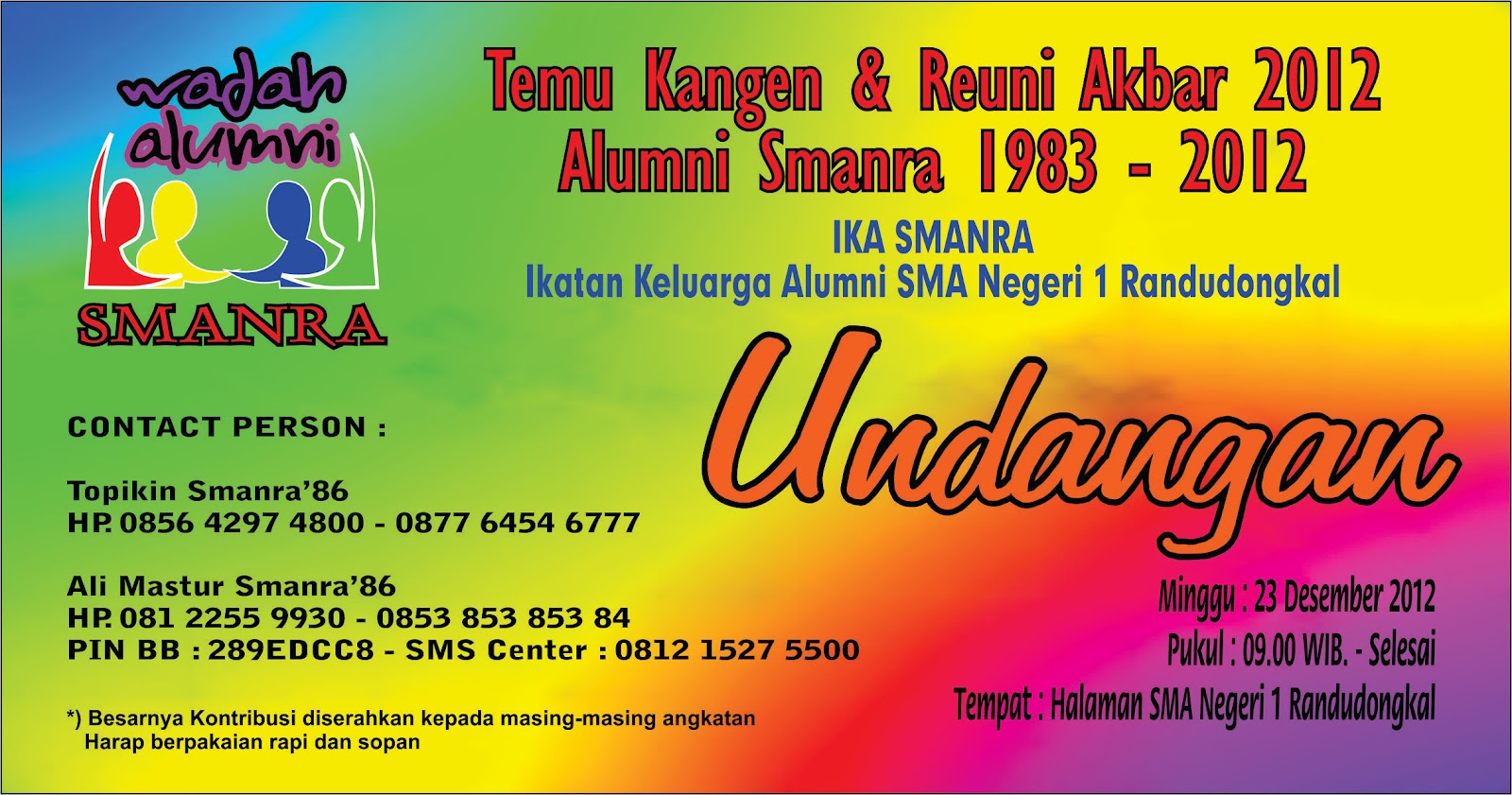 IKA SMANRA Smanra Lover's Undangan Reuni Akbar Alumni