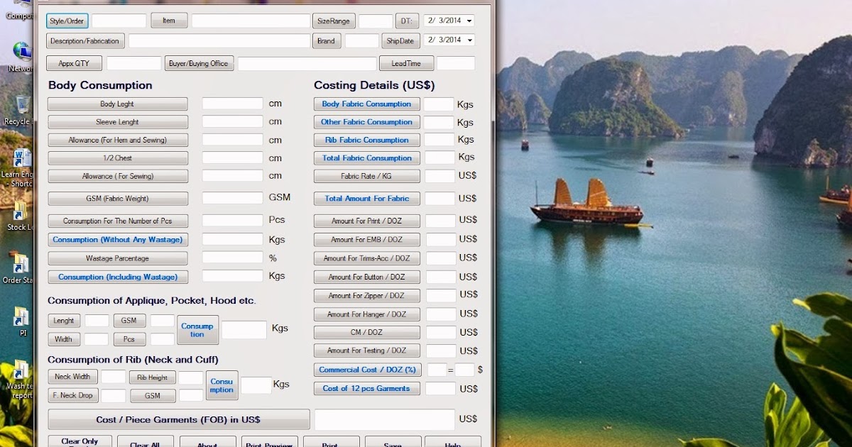 ApparelMerchandising Costing Software (Apps) For Knit/Woven/Sweater Item
