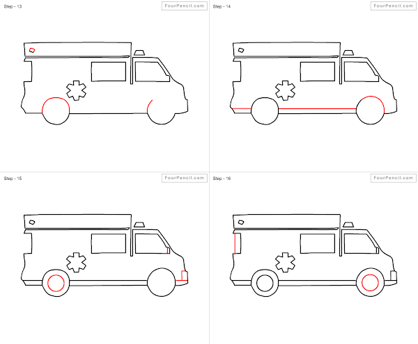 How to draw cartoon Ambulance - slide 3
