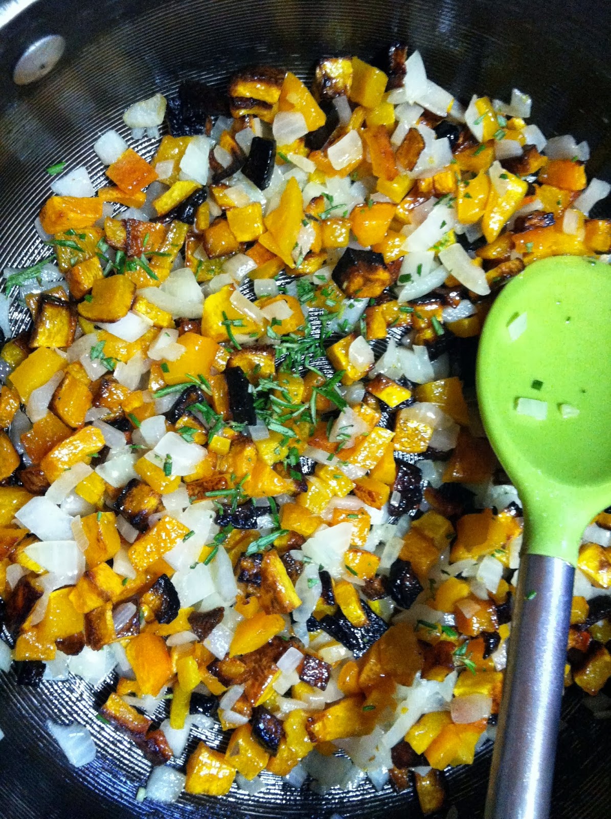 A Couple in the Kitchen Butternut Squash, Rosemary and Bleu Cheese Risotto