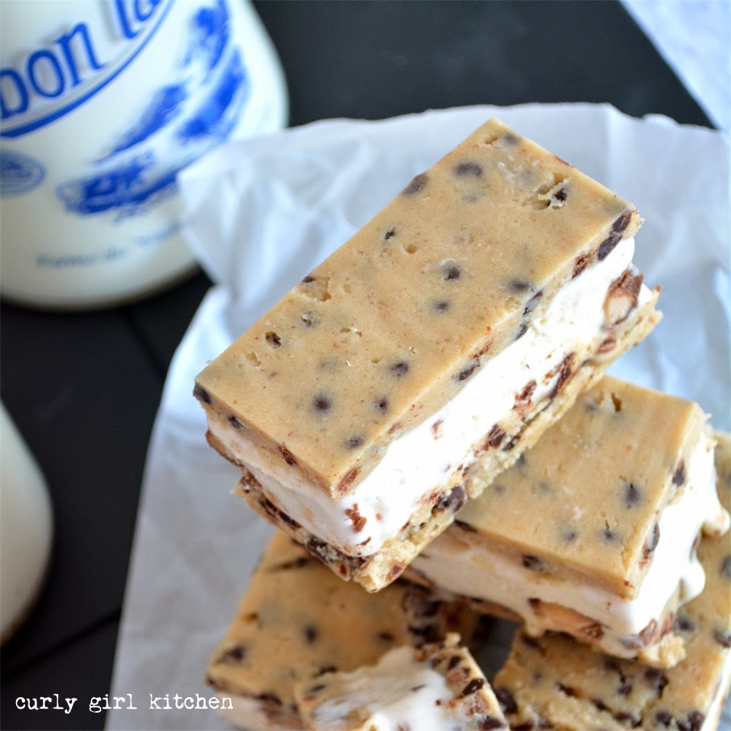 Curly Girl Kitchen Chocolate Chip Cookie Dough Ice Cream Bars