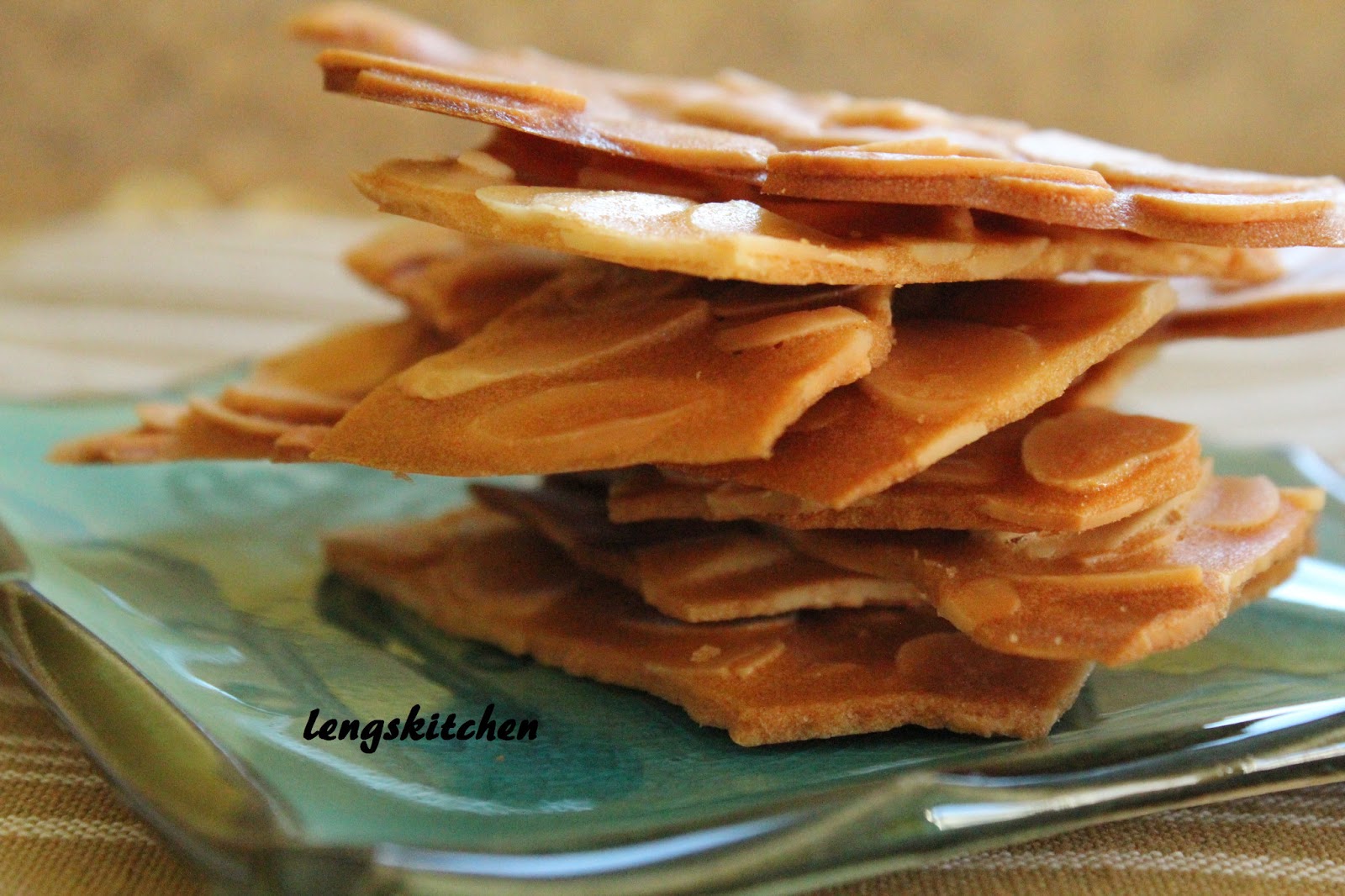 Baked nian gao forks Kitchen Chaos: Almond Thins 杏仁片脆饼 - Chinese New Year Series