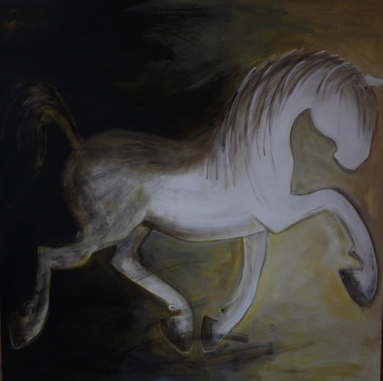 cheval blanc  120x120cm.