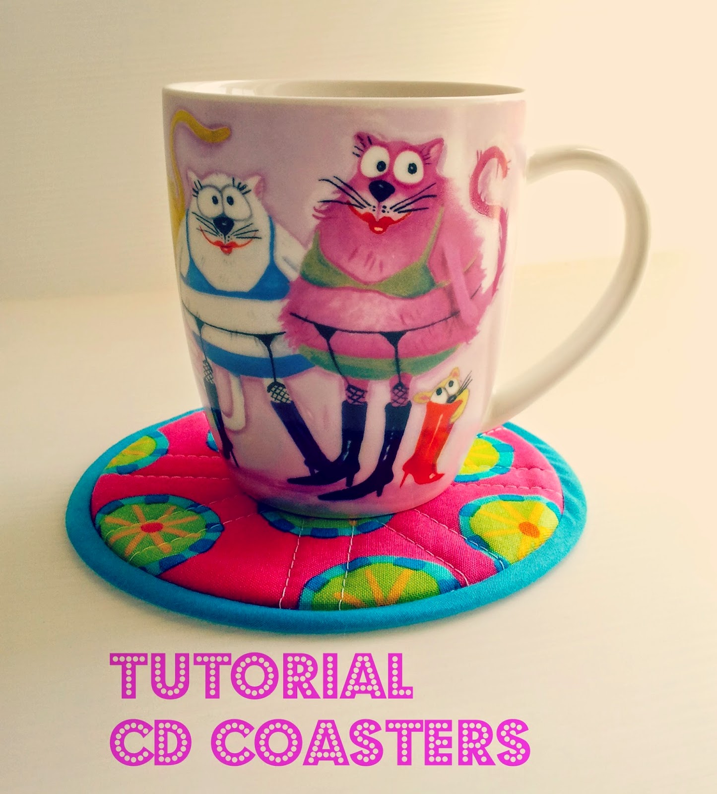 HugaBit Quilts. Tutorial CD coasters