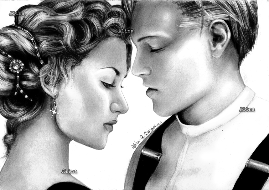 Titanic Lovers Rose And Jack Drawing HD Wallpaper