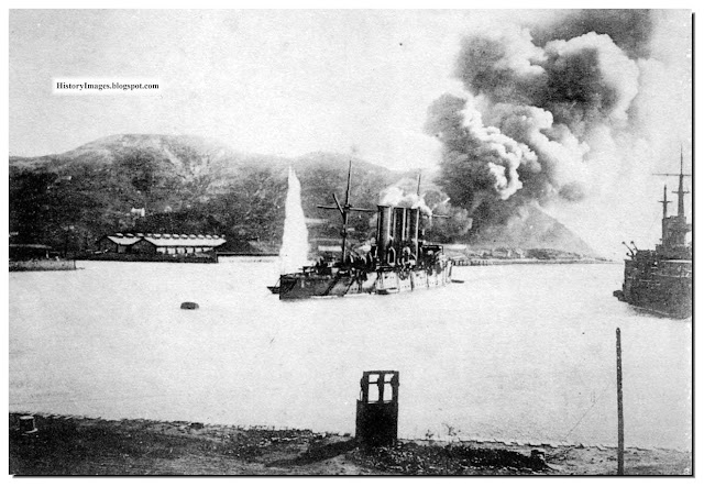 Russian ship fired Japanese guns 1904