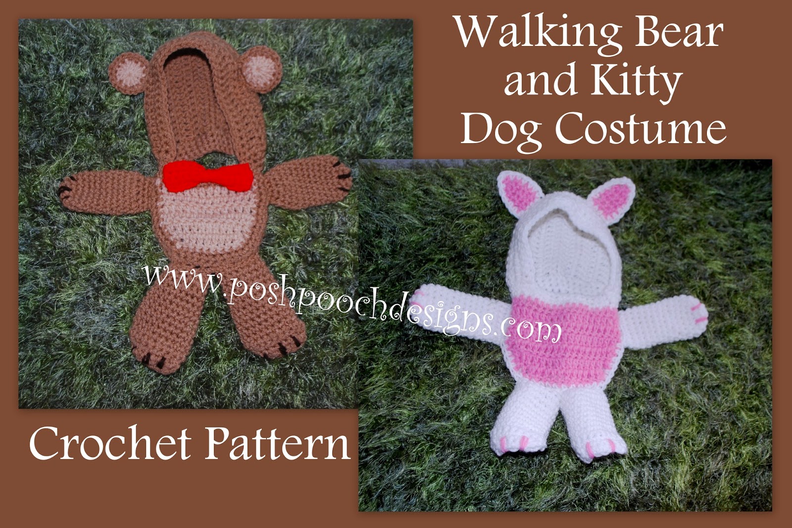 Posh Pooch Designs Dog Clothes Walking Bear Dog Costume Crochet