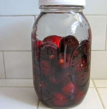 homemade cherry schnapps, cherry infused vodka