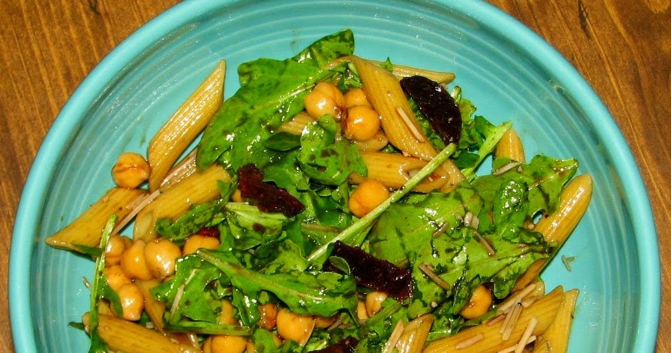 Shel's Kitchen Arugula Salad with Penne, Garbanzo Beans and Sun Dried