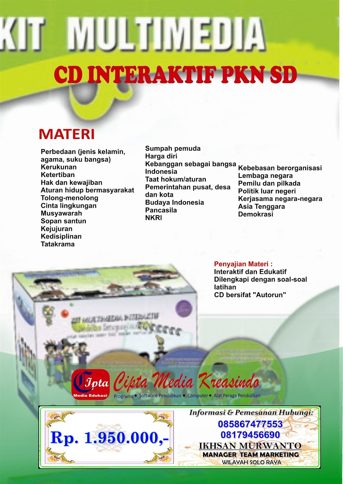 CD PEMBELAJARAN INTERAKTIF SD/MI CD PEMBELAJARAN ANIMASI