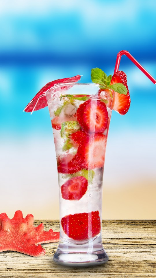Strawberry Summer Cocktail Beach Starfish Colors  Galaxy Note HD Wallpaper