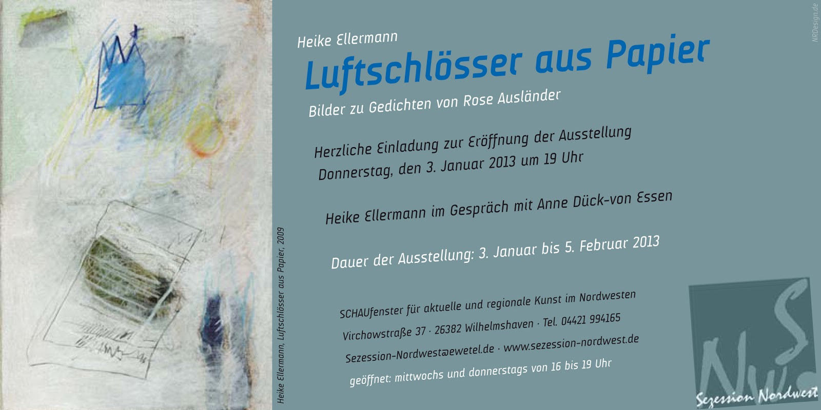 Edition Lichtblick Aktuelles Heike Ellermann In Der Sezession Nordwest In Wilhelmshaven