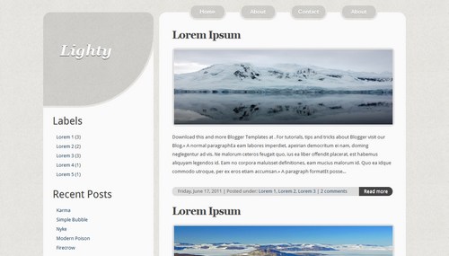 Free Light Gray Chrome Blogger Template