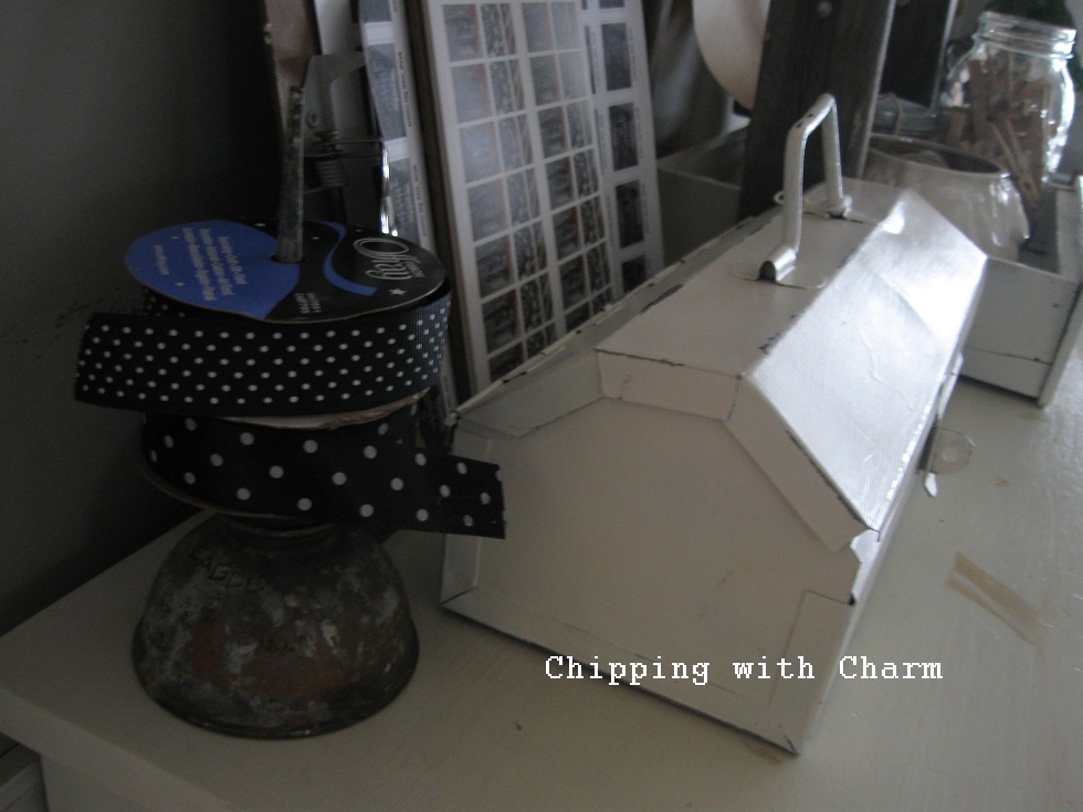 Chipping with Charm Old Ladder Wrap/Paper Station...getting organized...