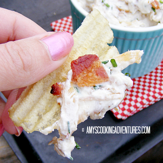 Bacon & Caramelized Onion Chip Dip {for Two}