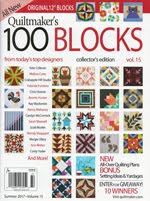 FIND BLUE RIBBON DESIGNS IN QUILTMAKER'S 100 BLOCKS, VOL 15 - MAY 2017