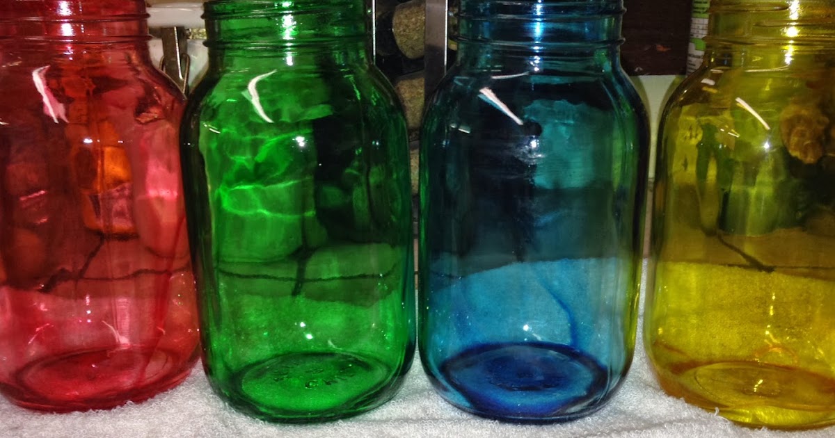 colored mason jars