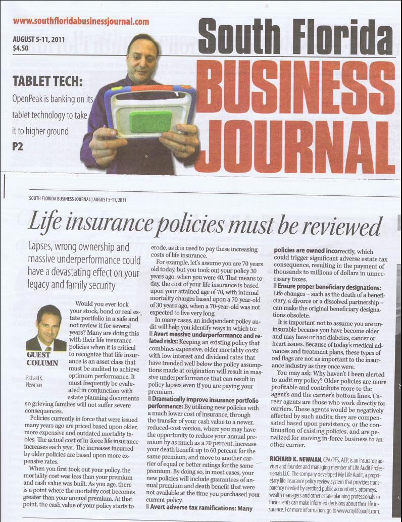 Important Life Insurance Information from Richard Newman