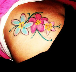Colourful Flower Buttocks Tattoo Design