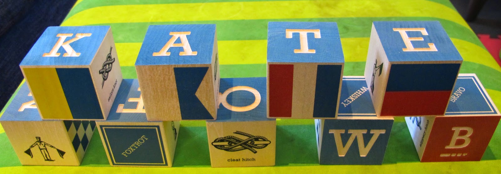 Nautical alphabet blocks from Uncommon Goods 