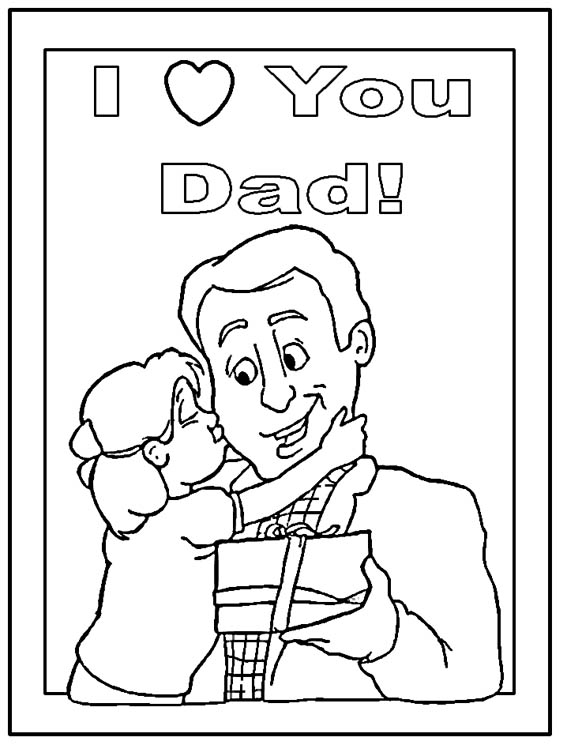 Love You Dad Coloring Page For Father's Day title=