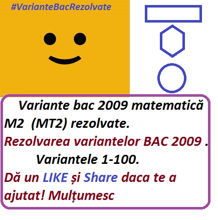 Rezolvari Variante Bac 2009 Matematica