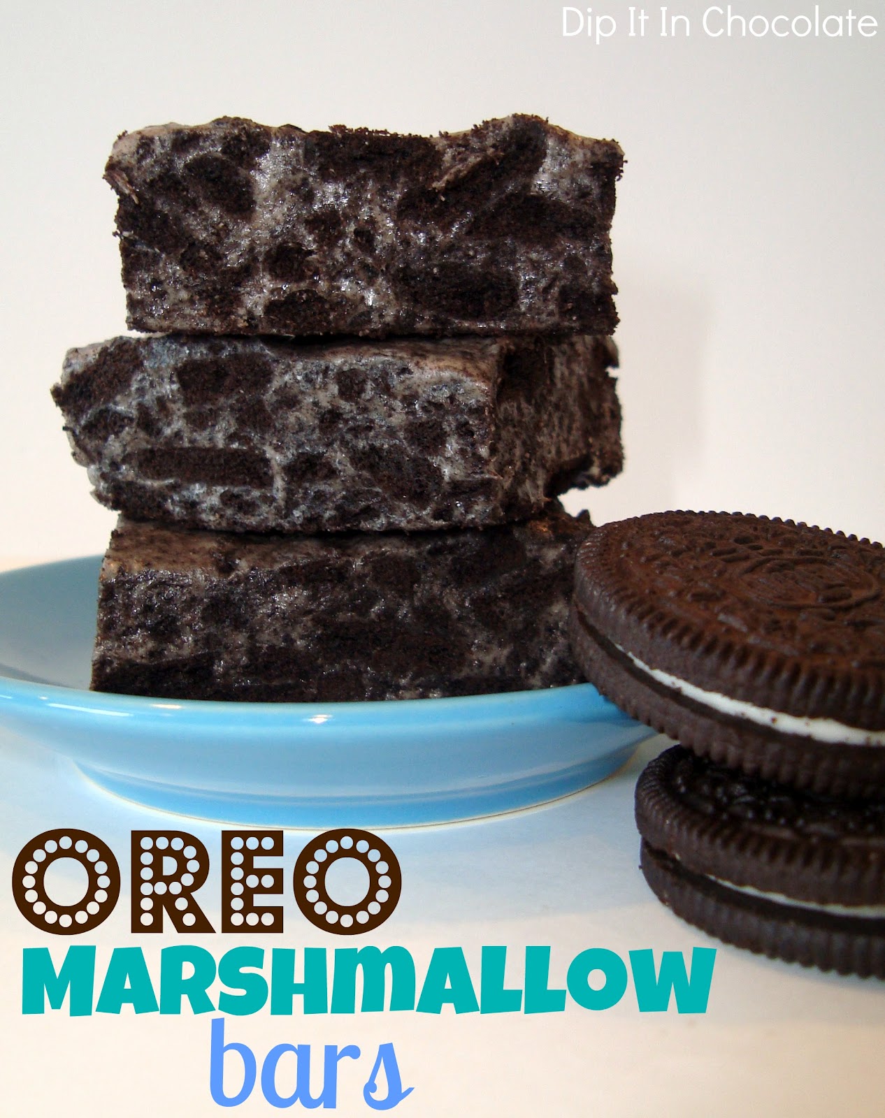 Marshmallow Oreo Bars Dip it in Chocolate