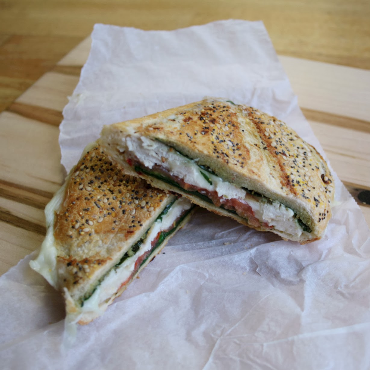 Pressed Chicken Pesto Sandwich
