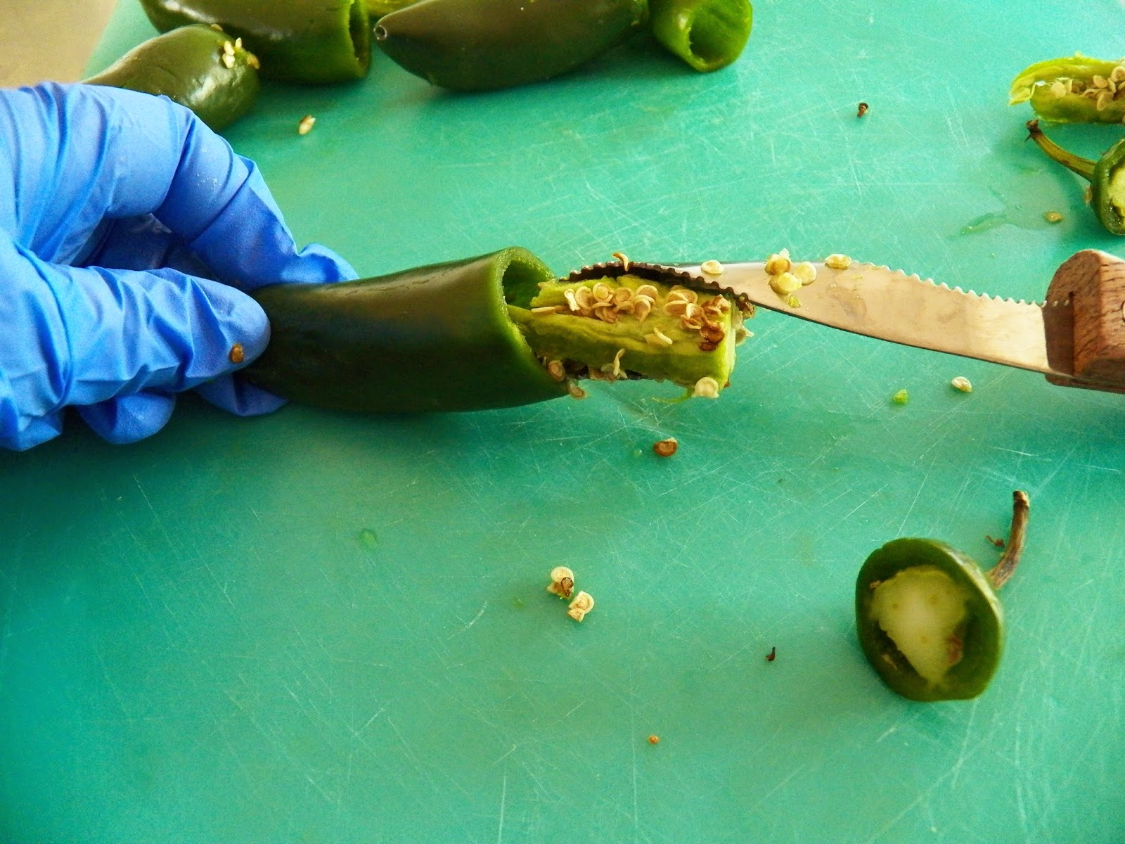Prepping Jalapeno's Sid's Sea Palm Cooking