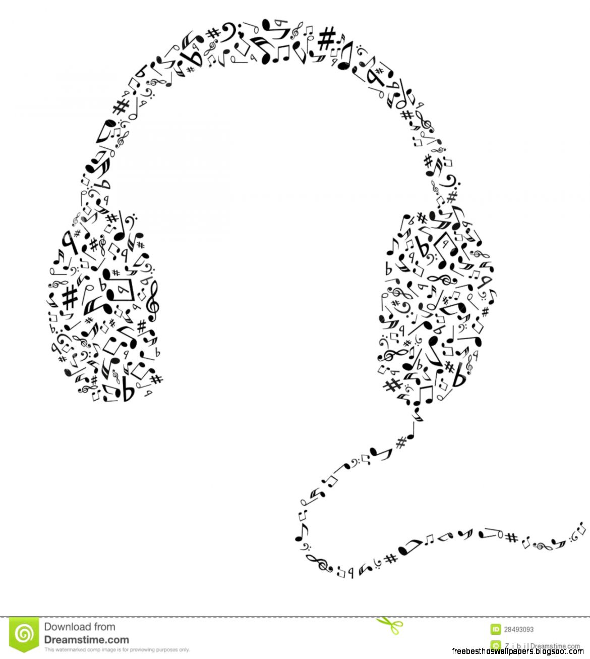 Music Notes Headphones Music Notes Headphones