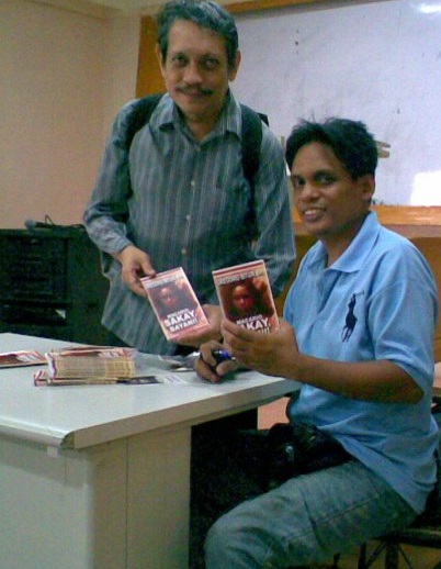 with mentor Sir Ding Reyes during the launching of my book Macario Sakay at UP Manila, 2007