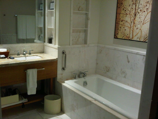 To da loos: The Ritz Carlton bathroom my husband stayed in.