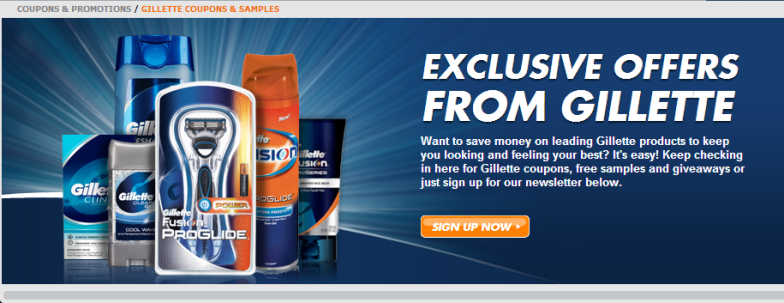 Gillette Coupons for free razor sample