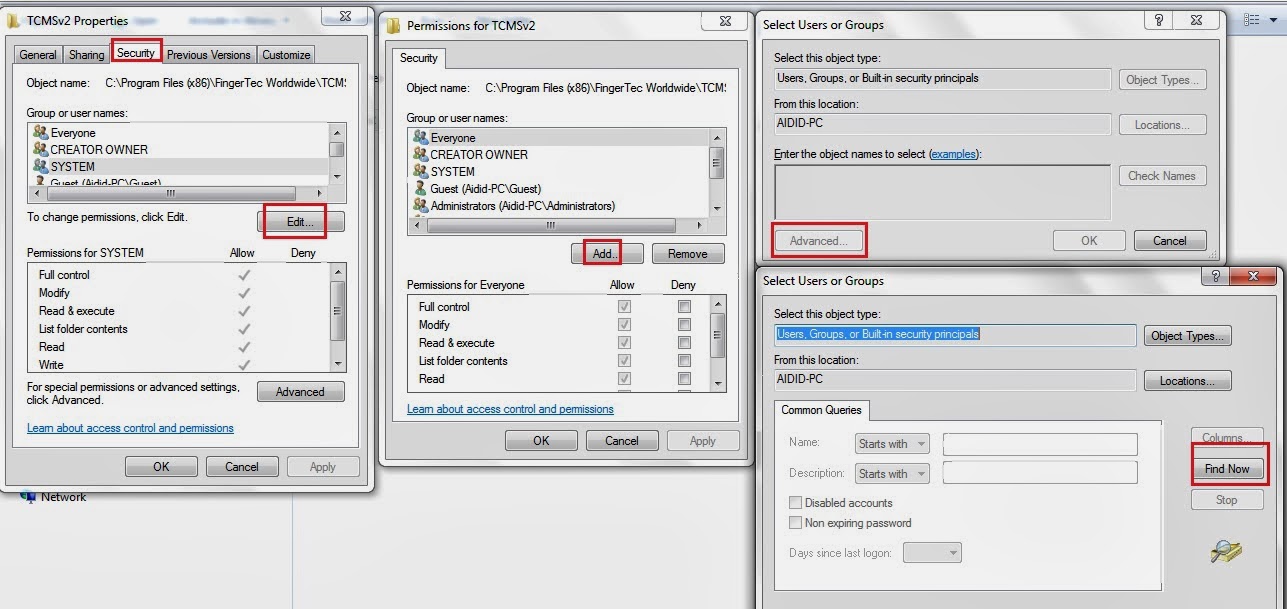 How To Use TCMS V2 on a User login PC Without Using “Run as