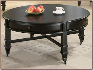 round coffee table with drawer