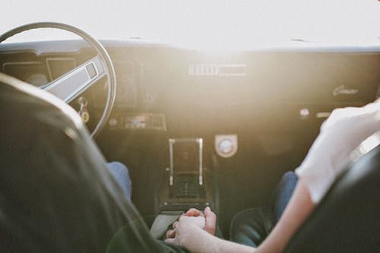 Love, romance, road trip, holding hands Love, romance, road trip, holding hands