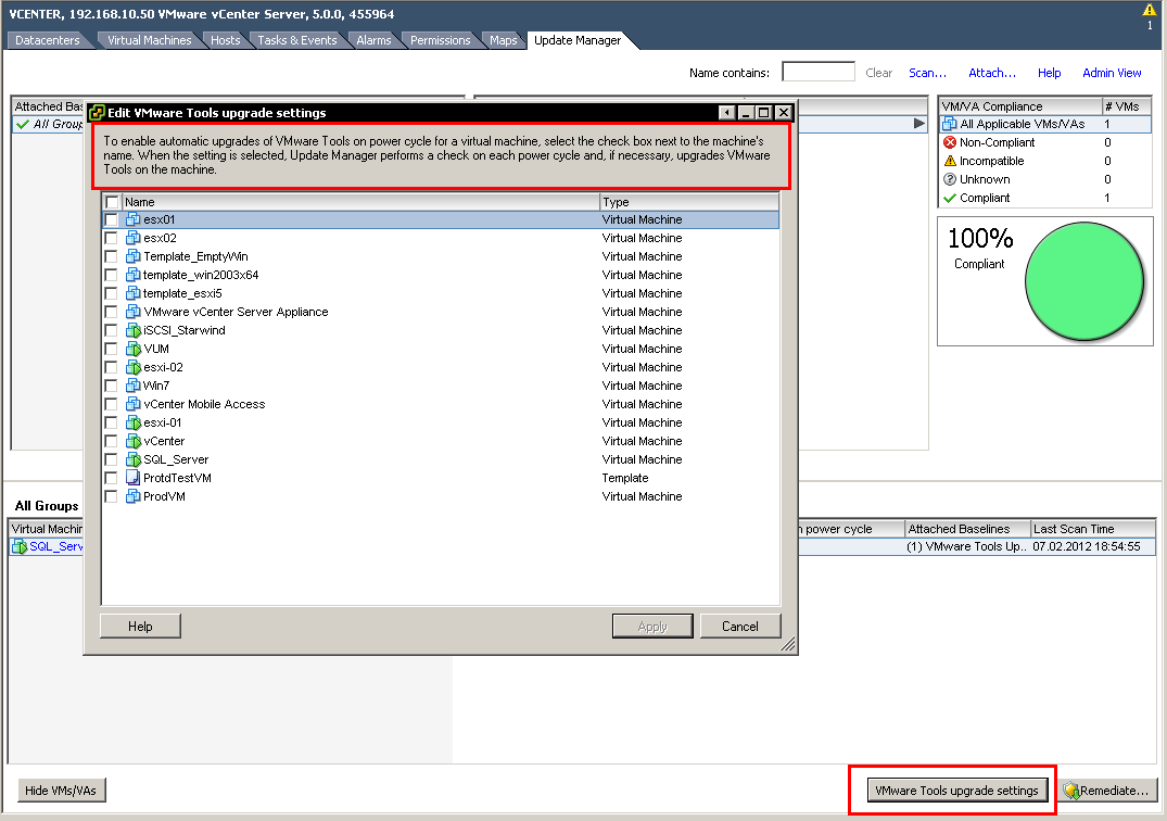 VMware tools Update without reboot Виртуализация. VMware vSphere