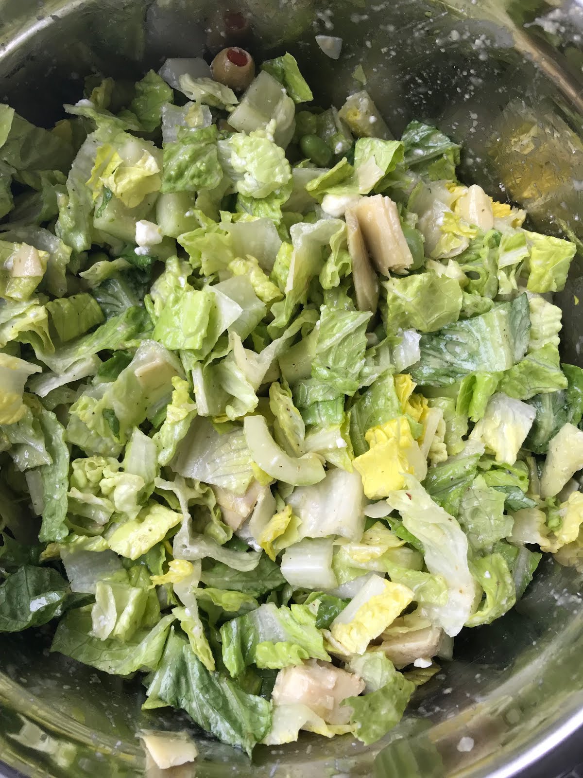 Chopped Romaine Salad with Pepperoncini Vinaigrette Chef Jen