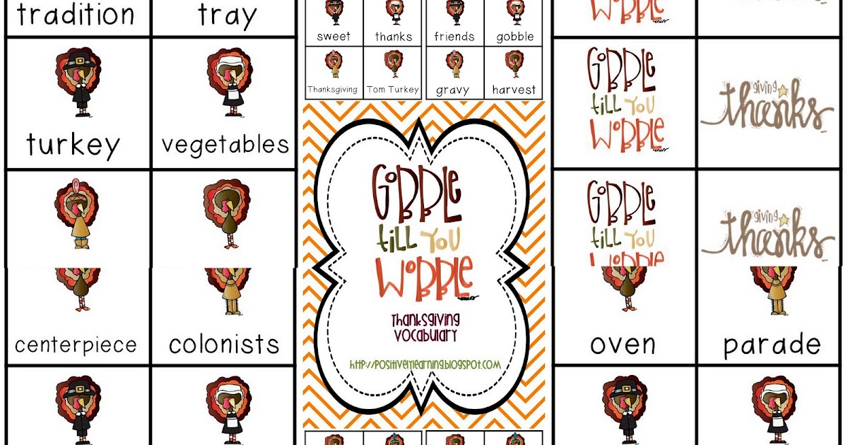 Classroom Freebies Gobble Up Vocabulary!