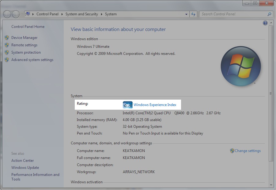 performance information and tools windows 7 performance information and tools windows 7