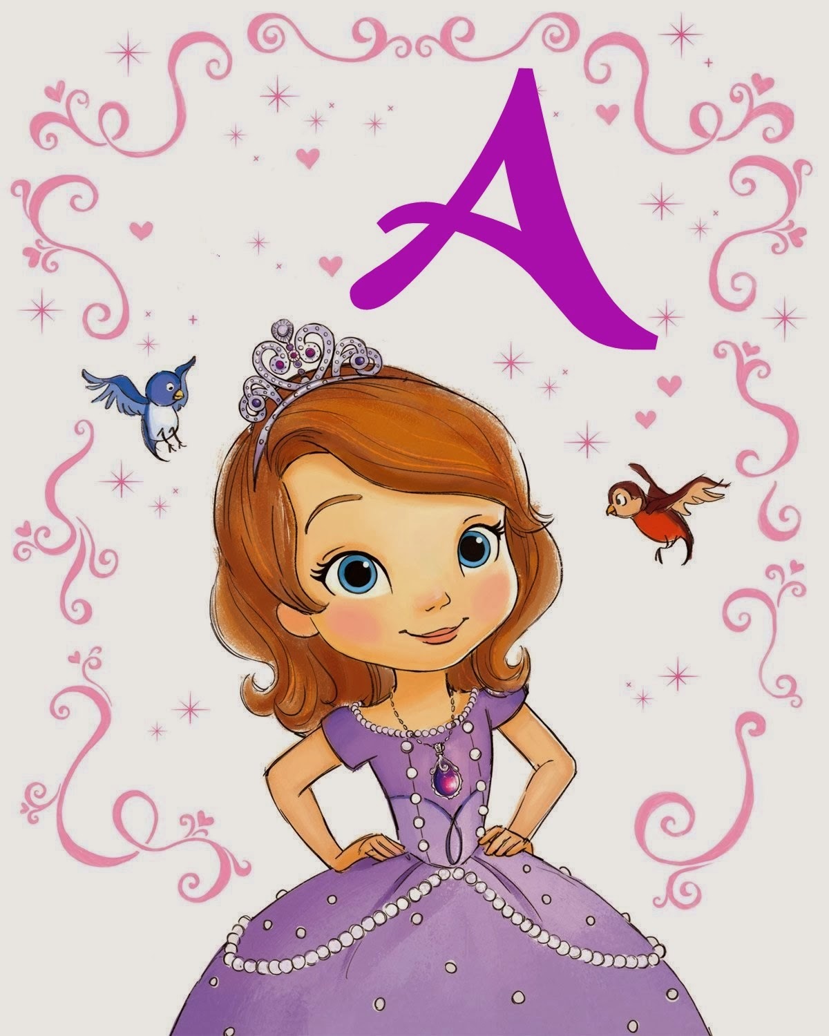 Um personagem de desenho animado do jogo princesa sofia