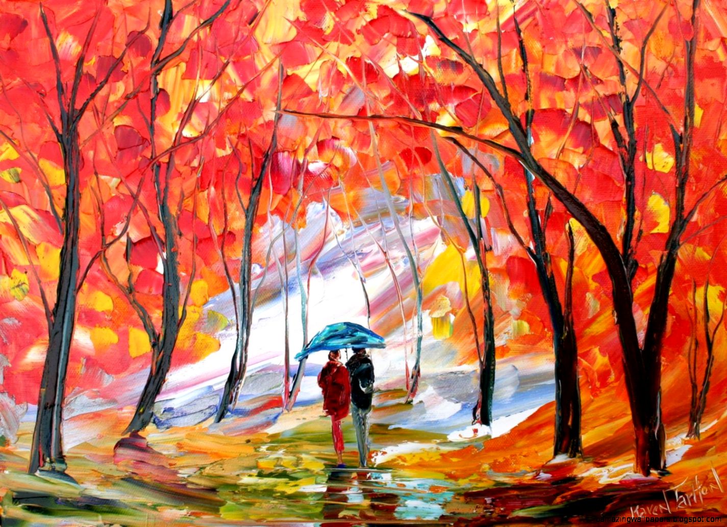 Original oil painting Fall Landscape romance by Karensfineart Original oil painting Fall Landscape romance by Karensfineart