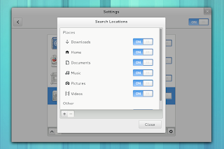 GNOME 3.8 search settings