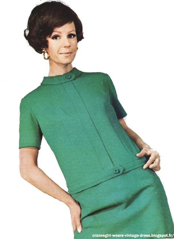 skirt suit jacket green 1967 60s 1960 mod