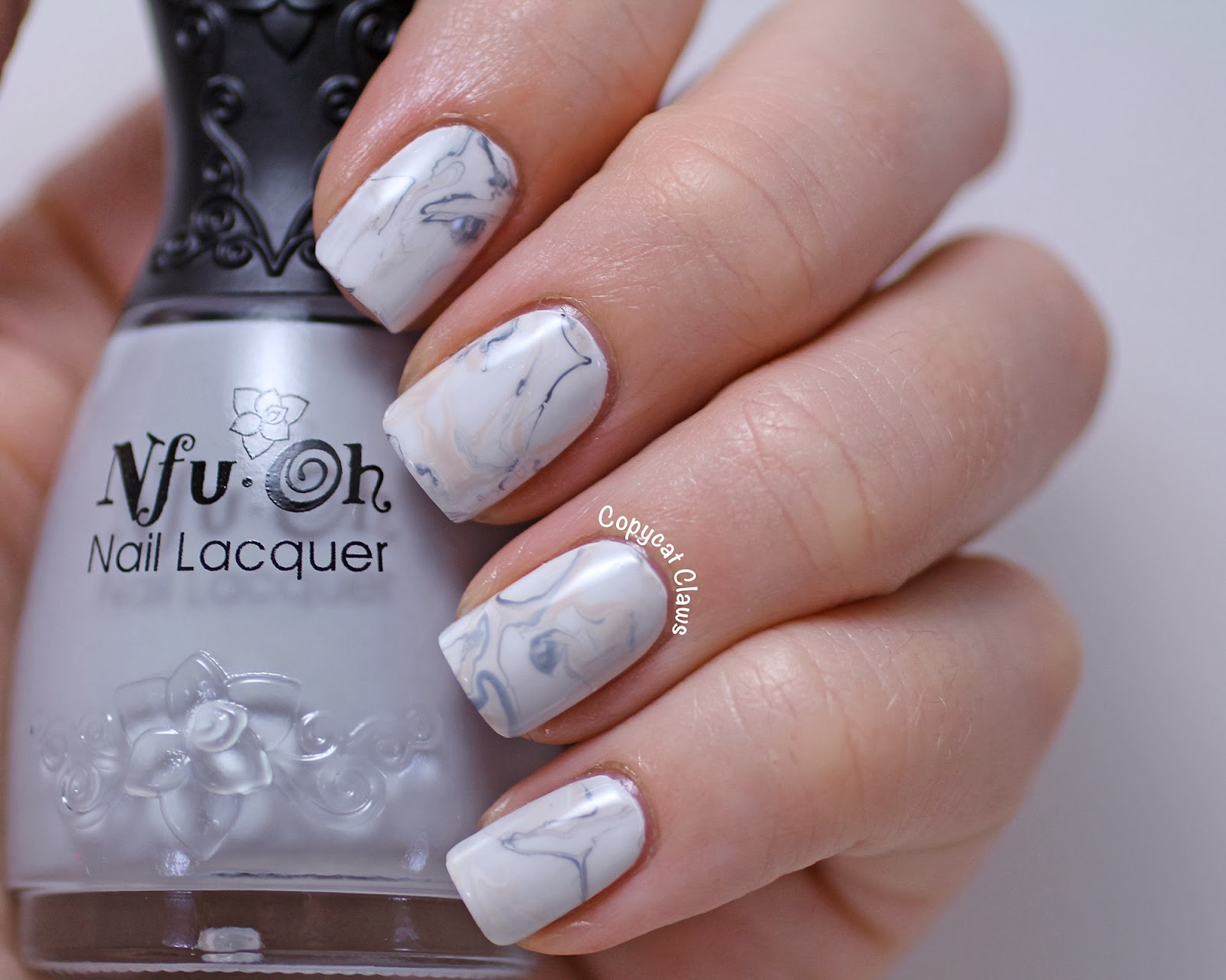 black and white marble nail art tutorial