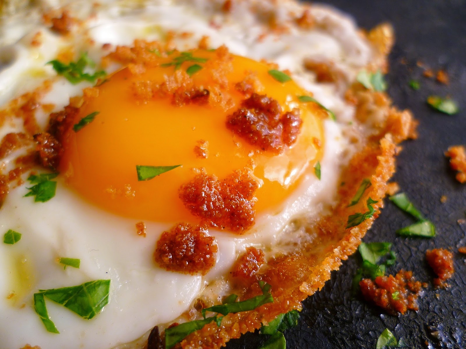 Marmaduke Scarlet eggs fried with breadcrumbs and herbs