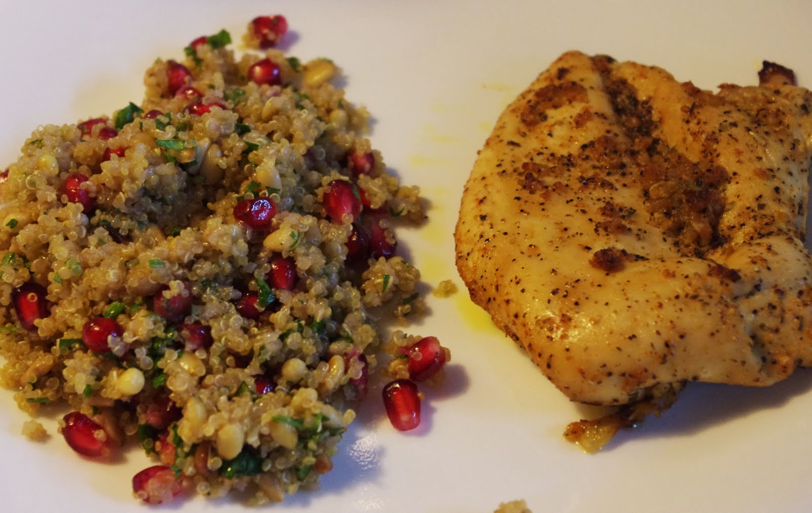 Cordon Mieux Cajun Chicken with Pomegranate Quinoa Salad