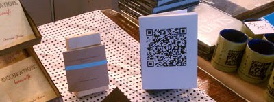 Book of poetry done in hand-letterpressed QR codes.