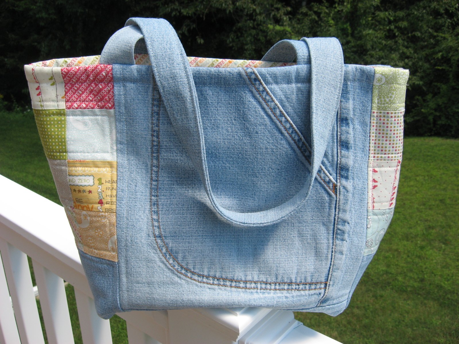 Hooked on Needles Upcycled Denim/Repurposed Jeans Summertime creativity