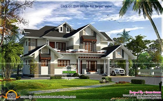 Stylish sloping roof home